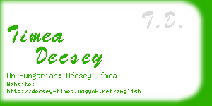 timea decsey business card